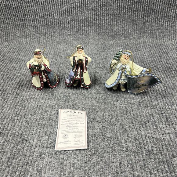 VTG 2003 Thomas Kinkade‎ Old World Santas Set Of 3 Christmas Heirloom Ornaments - Picture 1 of 13